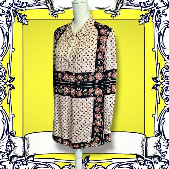 Free People ‘Changing Times’ Border Print Tunic Top in “Tea Combo” Size Large - Picture 8 of 16